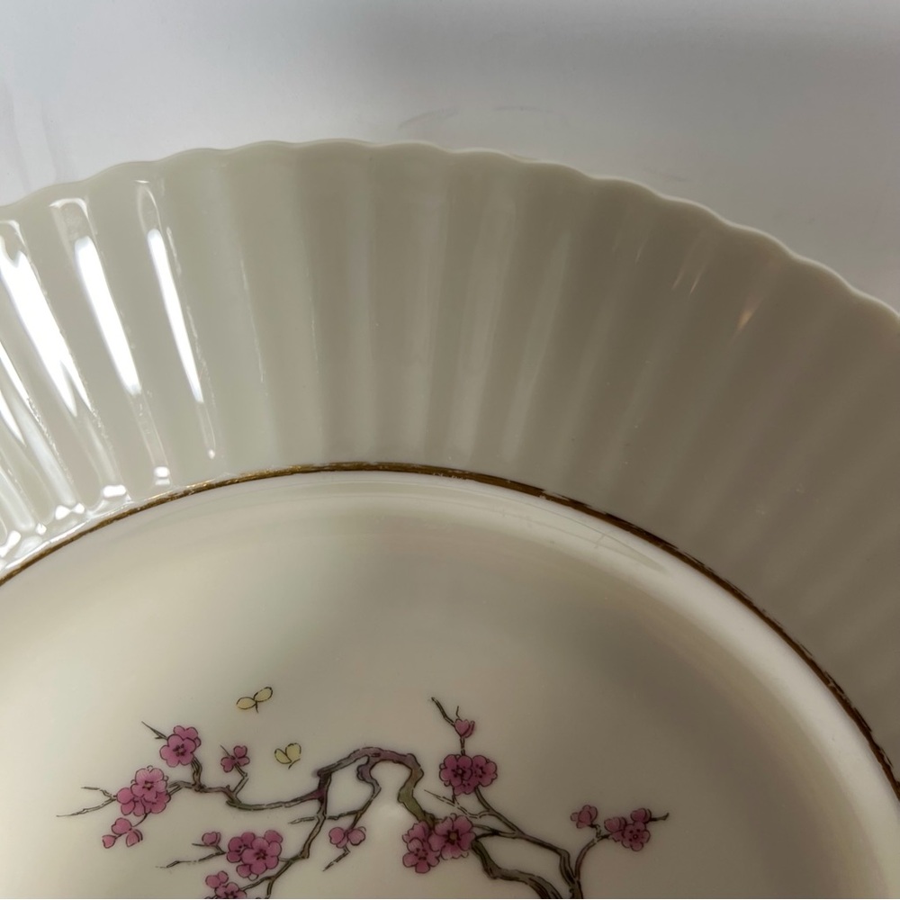 Lenox Trenton Special Plate USA Fluted Floral Gold Rim Blossom Ming Tree - Picture 13 of 16